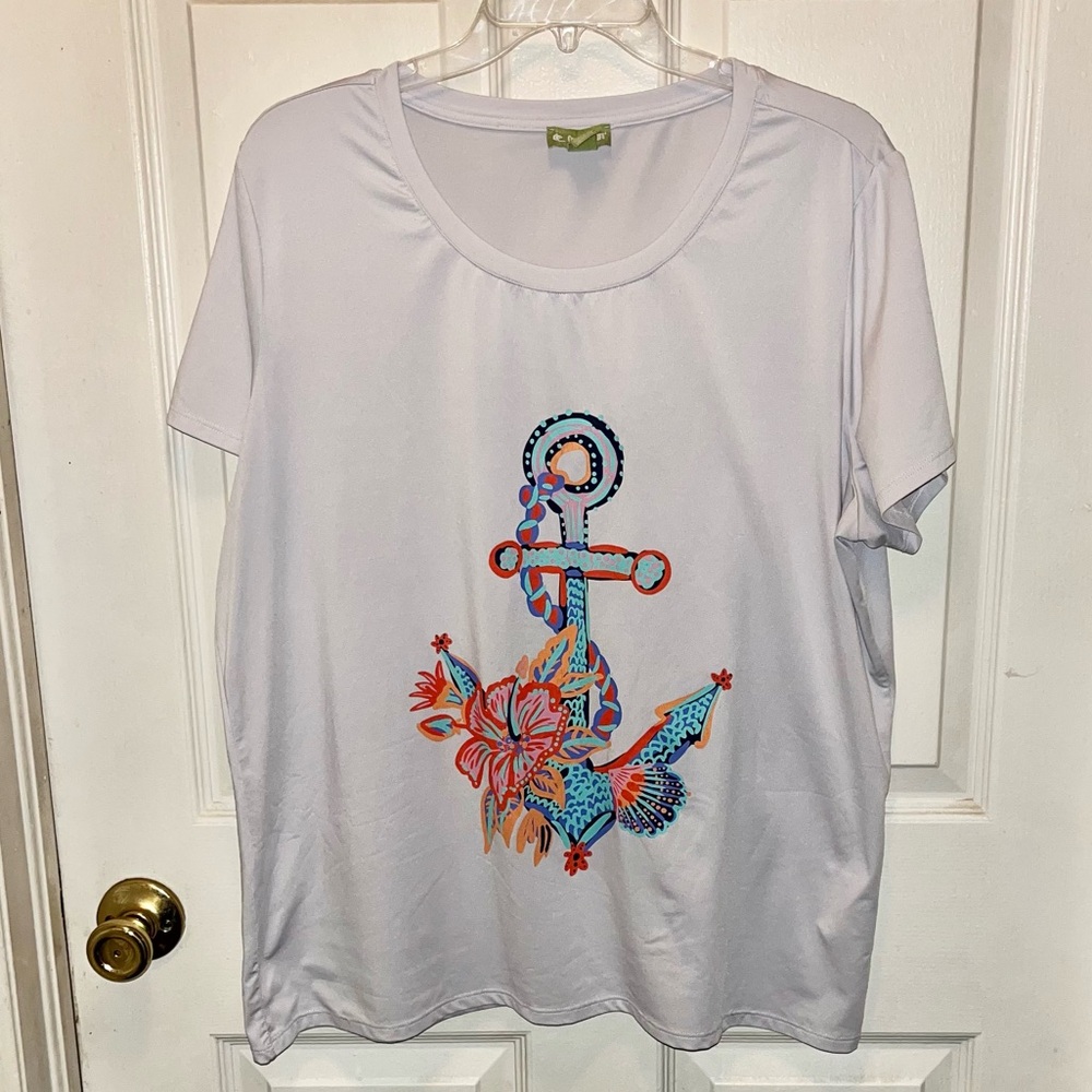 OUTDOOR LIFE Women’s Short Sleeve Anchor Top. Sz XL (Bust 50”)